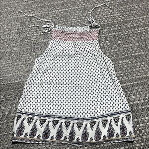 White Boho Halter Neck Tunic